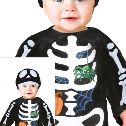 Halloween Kostuum Wit Zwart Baby Skelet van Fiestas Guirca koop je bij Partywinkel