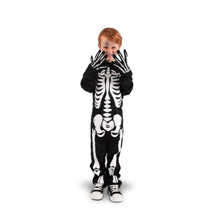 Halloween Kostuum Wit Zwart Kind Skelet van Partydeco koop je bij Partywinkel
