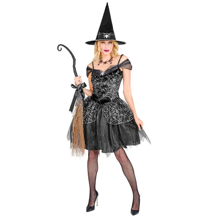 Halloween Kostuum Zwart Dames Heks 2 delig van Widmann koop je bij Partywinkel