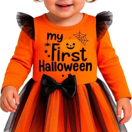 Halloween Kostuum Zwart Oranje Baby Heks van Fiestas Guirca koop je bij Partywinkel
