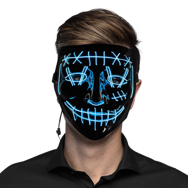Halloween Led - Masker Killer Smile Blauw van Boland koop je bij Partywinkel
