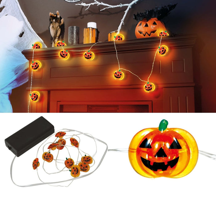 Halloween Lichtsnoer Pompoenen 1,2m van Fiestas Guirca koop je bij Partywinkel