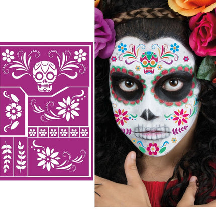 Halloween Make Up Sjabloon Catrina 20cm van Fiestas Guirca koop je bij Partywinkel