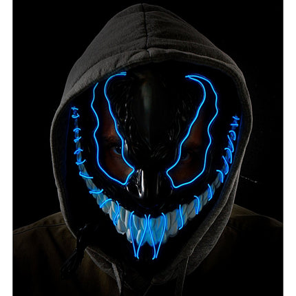 Halloween Masker Blauw Monster Met Licht van Widmann koop je bij Partywinkel