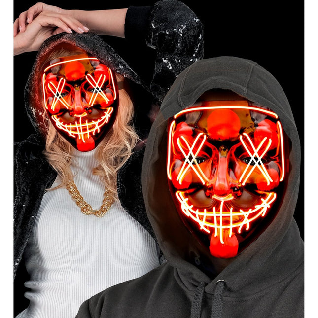 Halloween Masker Rood Met Licht van Widmann koop je bij Partywinkel