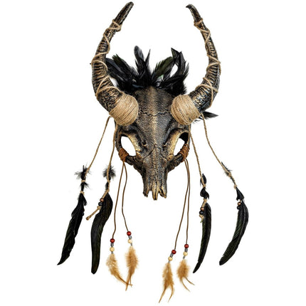 Halloween Masker Schedel Met Veren van Widmann koop je bij Partywinkel