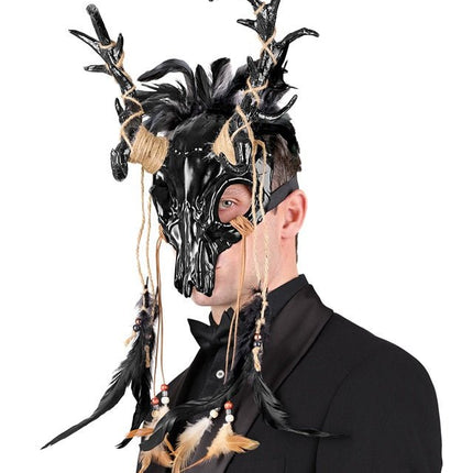 Halloween Masker Stier Met Veren van Widmann koop je bij Partywinkel