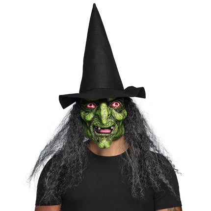 Halloween Masker Zwart Heks van Boland koop je bij Partywinkel