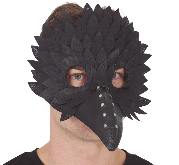 Halloween Masker Zwart Vogel Veren van Fiestas Guirca koop je bij Partywinkel