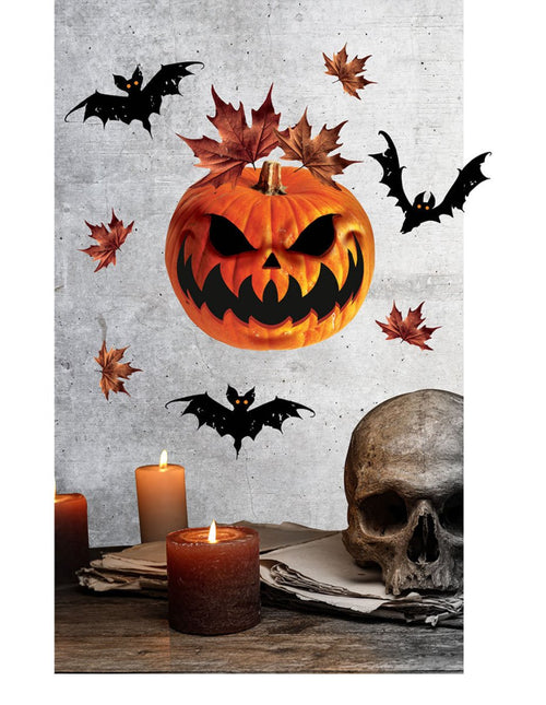 Halloween Muurstickers Pompoen 70cm van Fiestas Guirca koop je bij Partywinkel
