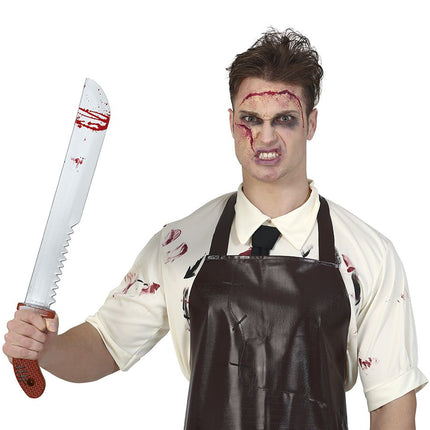 Halloween Nep Machete Met Zaag 60cm van Fiestas Guirca koop je bij Partywinkel