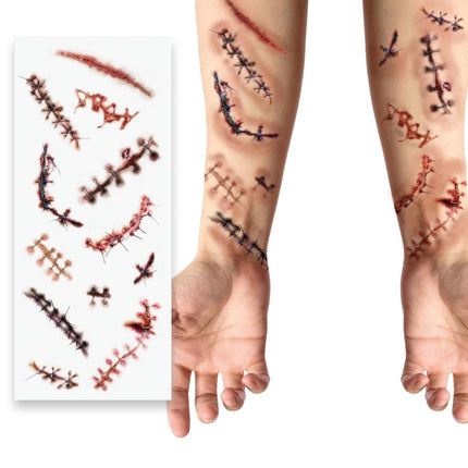 Halloween Nep Tattoos Litteken 30cm van Fiestas Guirca koop je bij Partywinkel