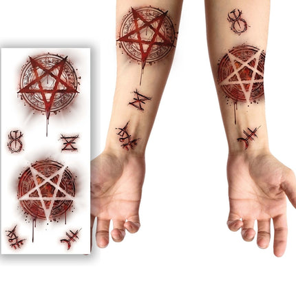Halloween Nep Tattoos Satanisch 6 delig van Fiestas Guirca koop je bij Partywinkel