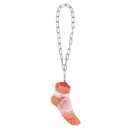 Halloween Nep Voet Aan Ketting 62cm van Boland koop je bij Partywinkel