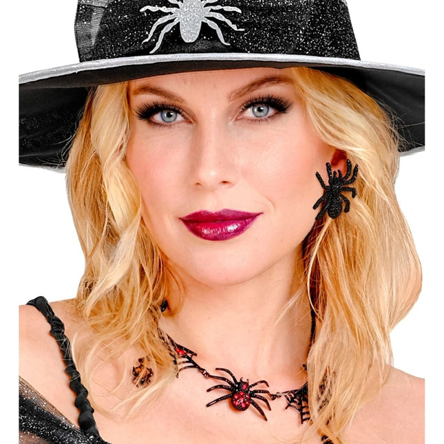 Halloween Oorbellen Spinnen Strass van Widmann koop je bij Partywinkel