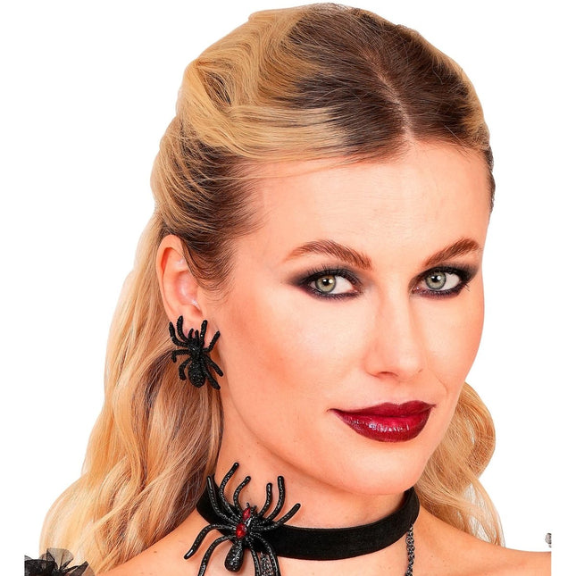 Halloween Oorbellen Spinnen Strass van Widmann koop je bij Partywinkel