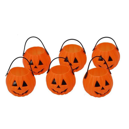 Halloween Pompoen Bakjes 7cm 6st van Fiestas Guirca koop je bij Partywinkel