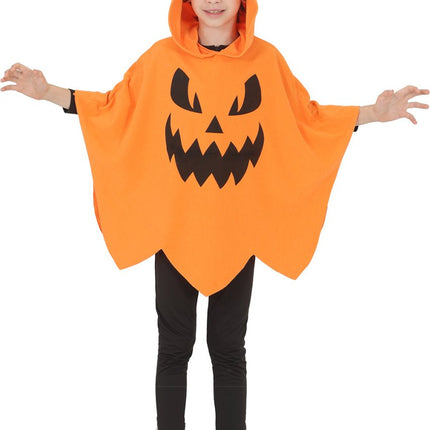 Halloween Poncho Kind Pompoen van Fiestas Guirca koop je bij Partywinkel