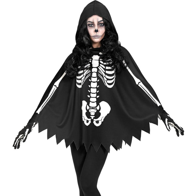 Halloween Poncho Skelet van Widmann koop je bij Partywinkel