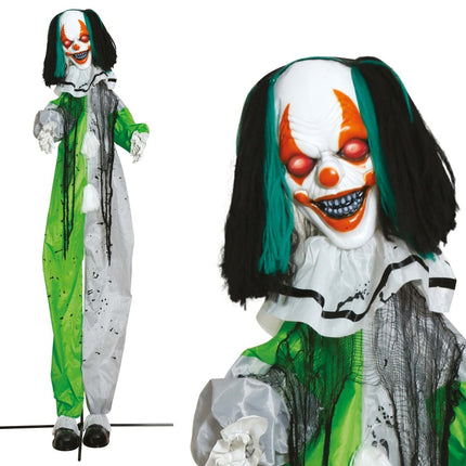 Halloween Pop Clown Met Licht, Geluid En Beweging 2,55m van Fiestas Guirca koop je bij Partywinkel