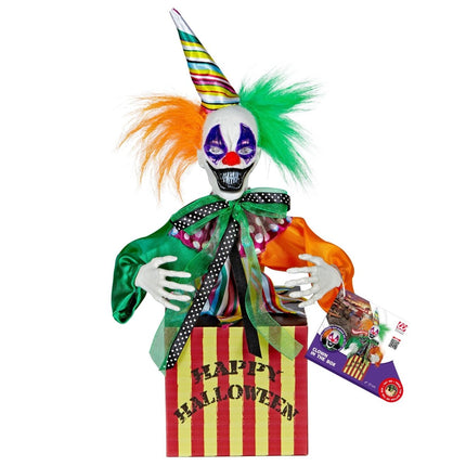 Halloween Pop Clown Springend Met Geluid En Licht 37cm van Widmann koop je bij Partywinkel