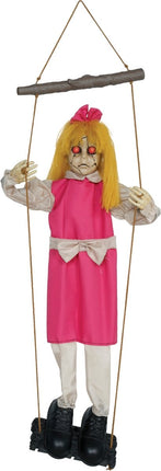 Halloween Pop Hangend Meisje Met Licht, Geluid En Beweging 105cm van Fiestas Guirca koop je bij Partywinkel