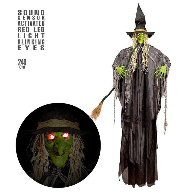 Halloween Pop Heks Met Licht En Geluid 2,4m van Widmann koop je bij Partywinkel