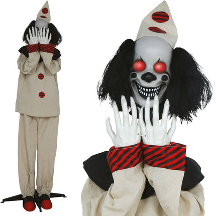 Halloween Pop Scare Clown Met Licht, Geluid En Beweging 1,85m van Fiestas Guirca koop je bij Partywinkel