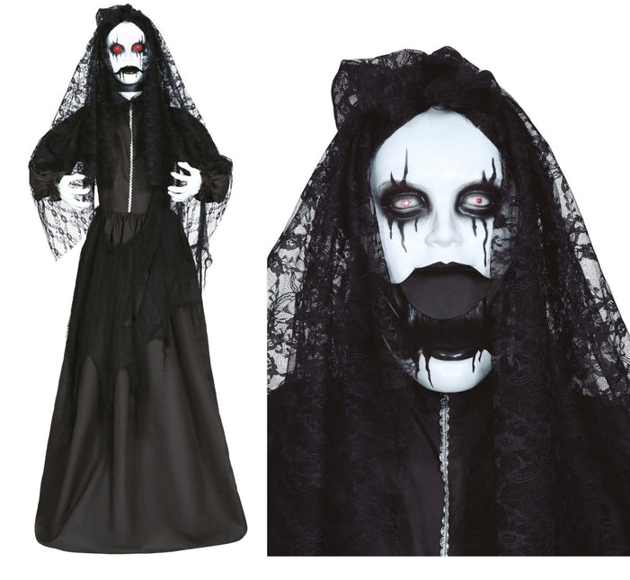 Halloween Pop Schoonmaakster Met Licht, Geluid En Beweging 1,7m van Fiestas Guirca koop je bij Partywinkel