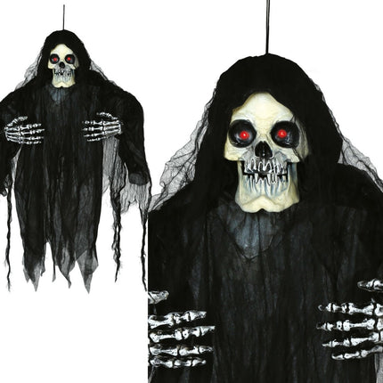 Halloween Pop Skelet Met Licht, Geluid En Beweging 1,20m van Fiestas Guirca koop je bij Partywinkel
