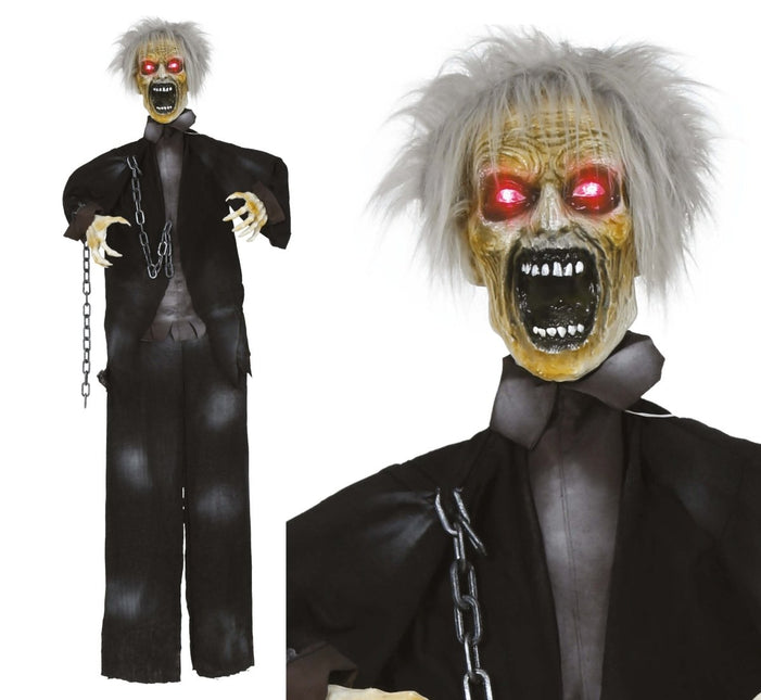 Halloween Pop Zombie Met Licht, Geluid En Beweging 1,7m van Fiestas Guirca koop je bij Partywinkel