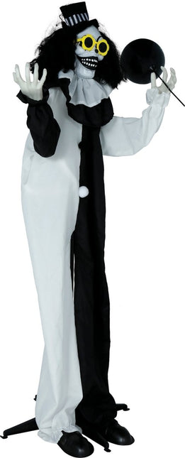 Halloween Pop Zwart Wit Clown Met Licht En Geluid 1,7m van Fiestas Guirca koop je bij Partywinkel