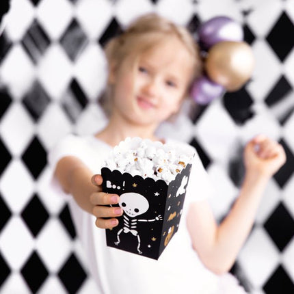 Halloween Popcorn Bakjes 12,5cm 6st van Partydeco koop je bij Partywinkel