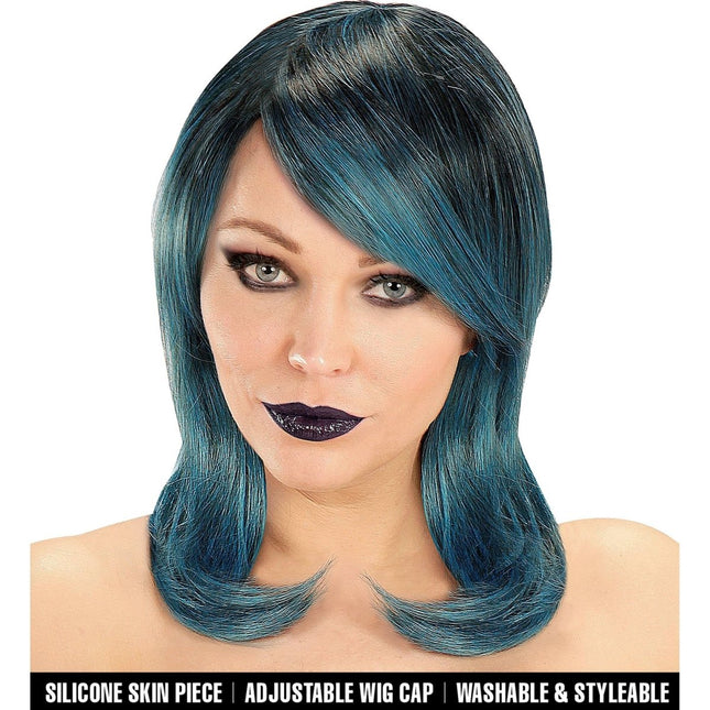 Halloween Pruik Blauw Bob van Widmann koop je bij Partywinkel