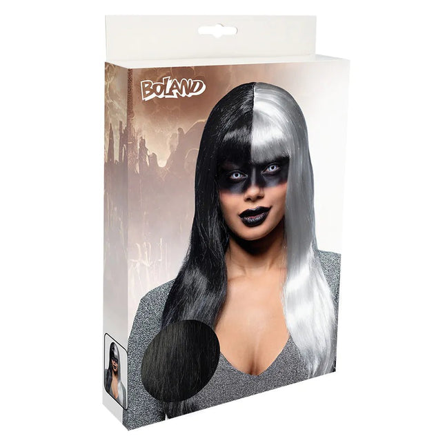Halloween Pruik Grijs Zwart van Boland koop je bij Partywinkel