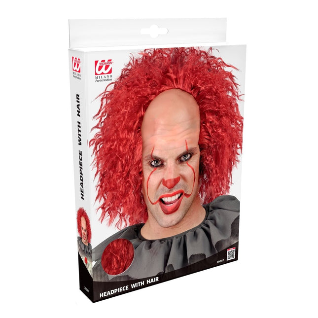 Halloween Pruik Rood Clown Krullen van Widmann koop je bij Partywinkel