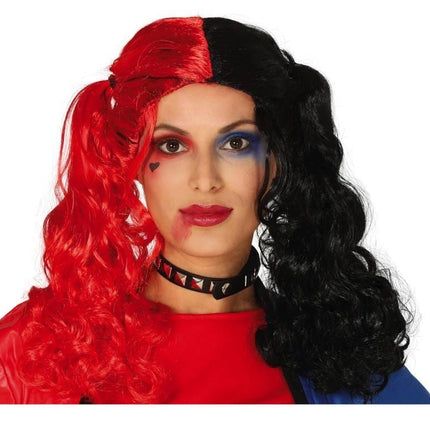 Halloween Pruik Staarten Rood Zwart van Fiestas Guirca koop je bij Partywinkel