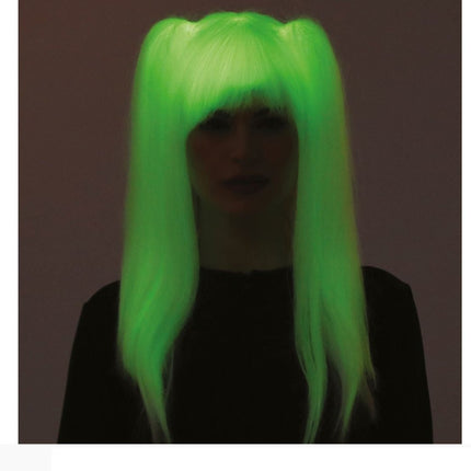 Halloween Pruik Staartjes Glow In The Dark van Fiestas Guirca koop je bij Partywinkel