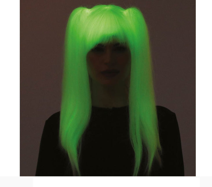 Halloween Pruik Staartjes Glow In The Dark van Fiestas Guirca koop je bij Partywinkel