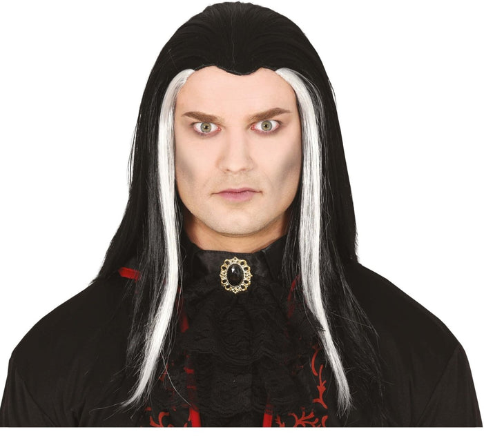 Halloween Pruik Wit Zwart Vampier van Fiestas Guirca koop je bij Partywinkel