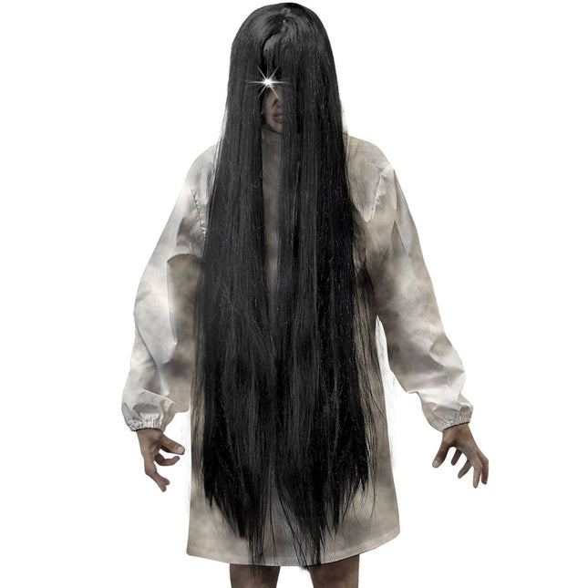Halloween Pruik Zwart Geest 1m van Widmann koop je bij Partywinkel