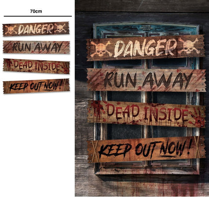 Halloween Raamsticker Danger 70cm van Fiestas Guirca koop je bij Partywinkel