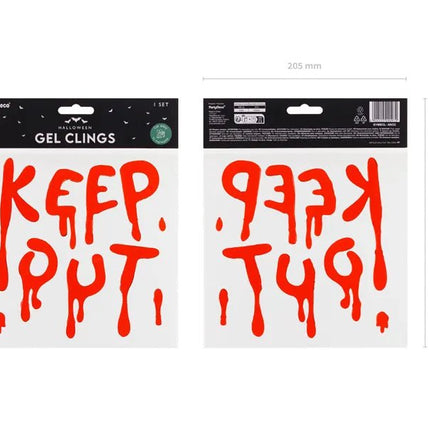 Halloween Raamsticker Rood Keep Out 18cm van Partydeco koop je bij Partywinkel