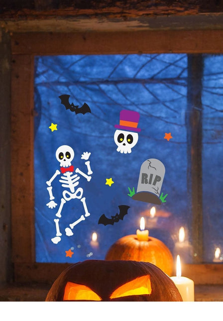 Halloween Raamsticker Skelet 25cm van Fiestas Guirca koop je bij Partywinkel