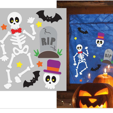 Halloween Raamsticker Skelet 25cm van Fiestas Guirca koop je bij Partywinkel