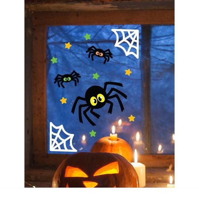 Halloween Raamsticker Spinnen En Spinnenweb 25cm van Fiestas Guirca koop je bij Partywinkel
