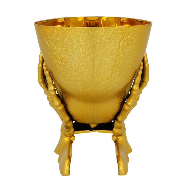 Halloween Schaal Goud Schedel 17cm van Boland koop je bij Partywinkel