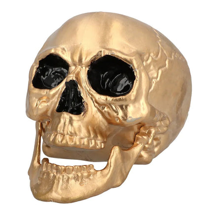 Halloween Schedel Goud 24cm van Boland koop je bij Partywinkel