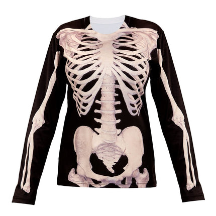 Halloween Shirt Dames Skelet van Widmann koop je bij Partywinkel