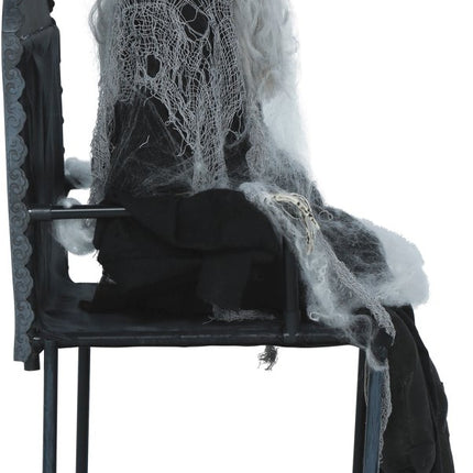 Halloween Skelet Op Stoel Met Licht, Geluid En Beweging 1,05m van Fiestas Guirca koop je bij Partywinkel